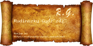 Rudinszky Győző névjegykártya